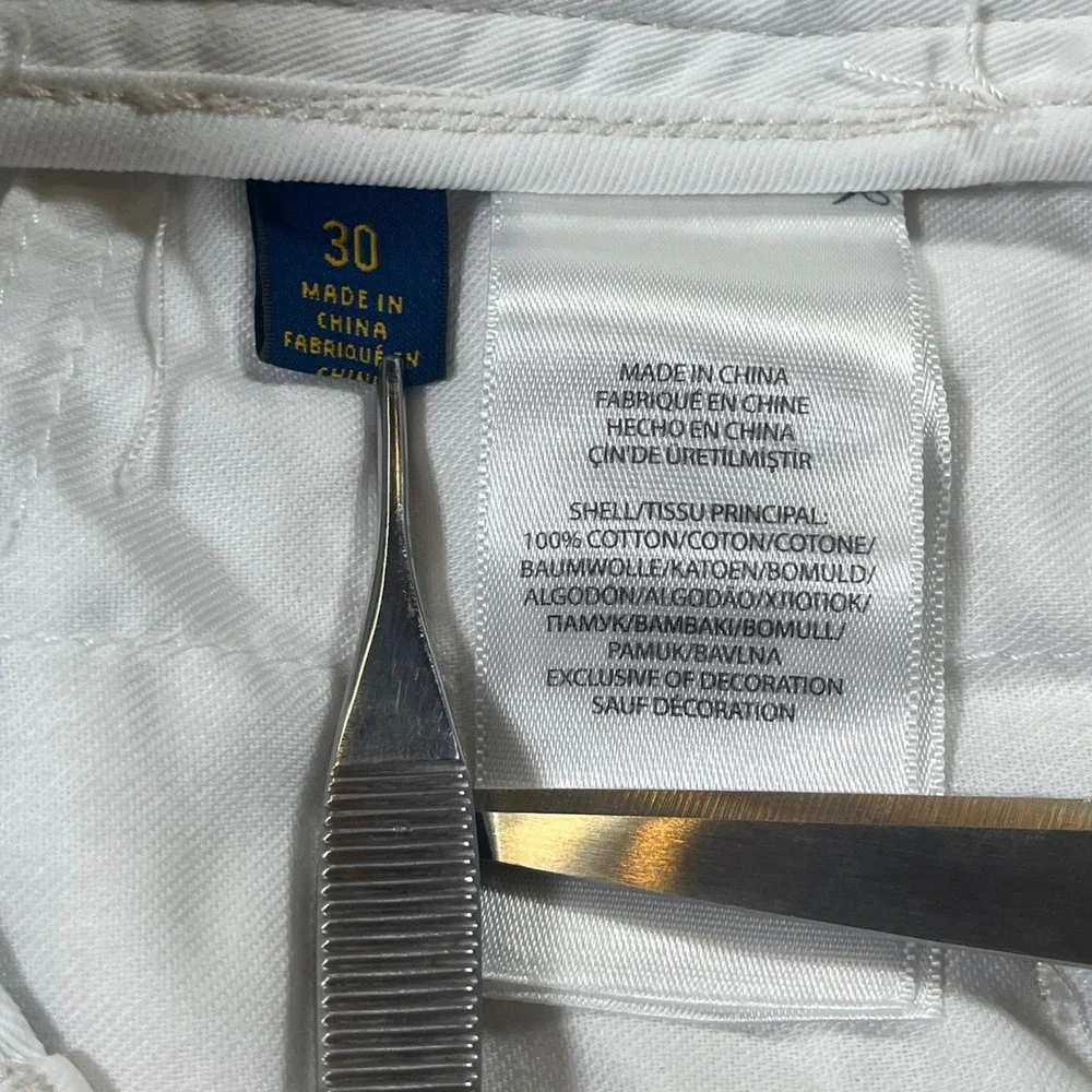 Polo Ralph Lauren Shorts Mens 30 White Relaxed‎ Fit Chino Twill Preppy Golf